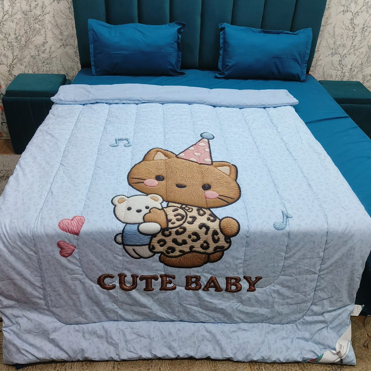 Giigle Kids Cute Baby Cartoon Printed Imported Cotton Comforter