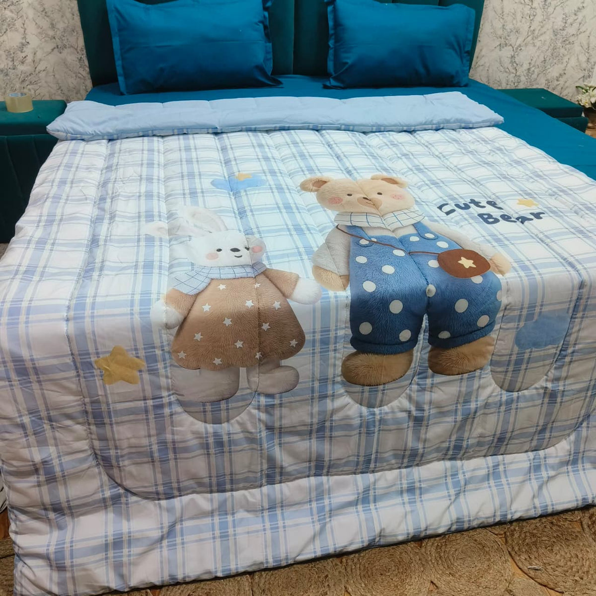 Giigle Kids Cute Baby Cartoon Printed Imported Cotton Comforter