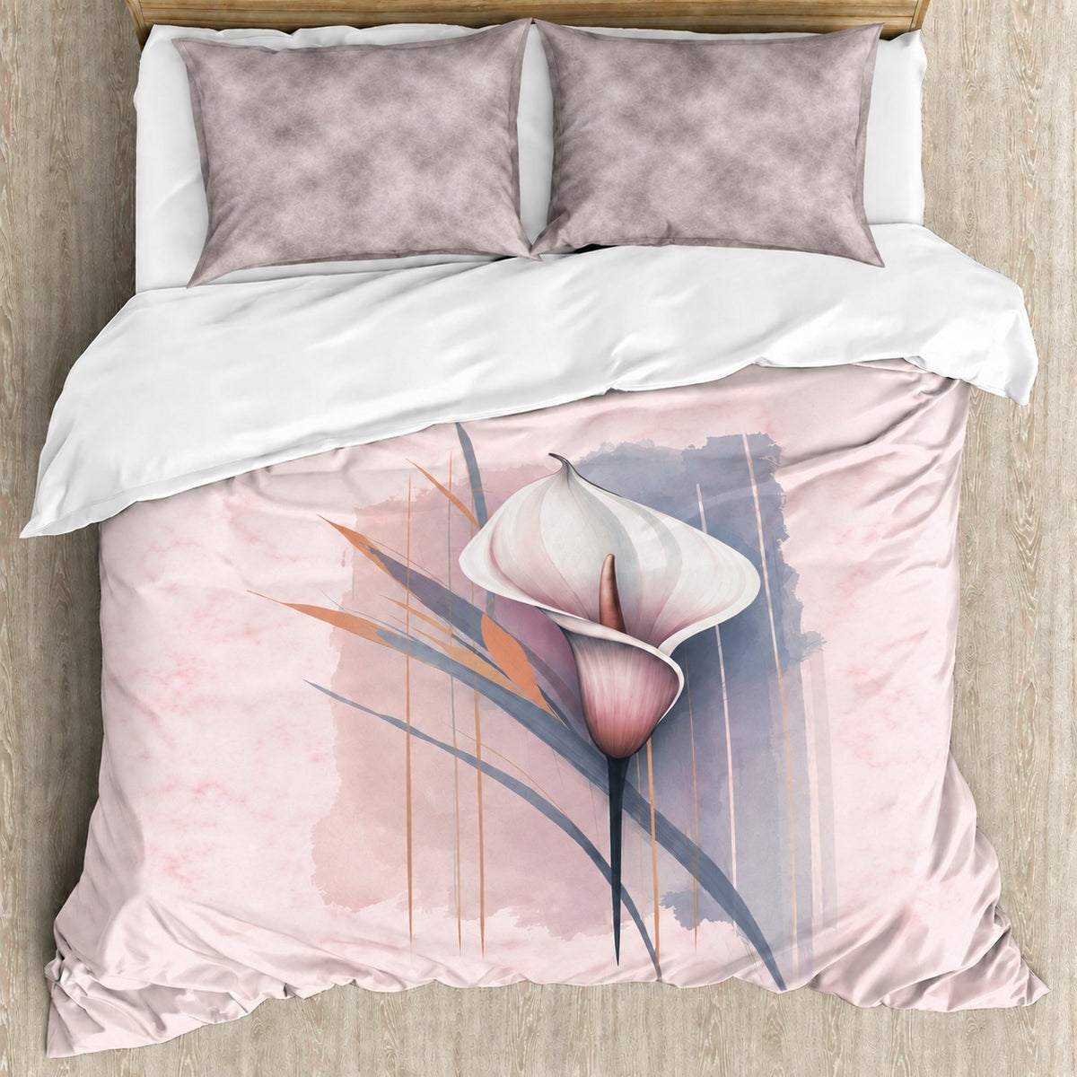 Digital Raga Premium Blush Pink Floral Printed King-Size (400 TC) Pure Cotton Bedsheet