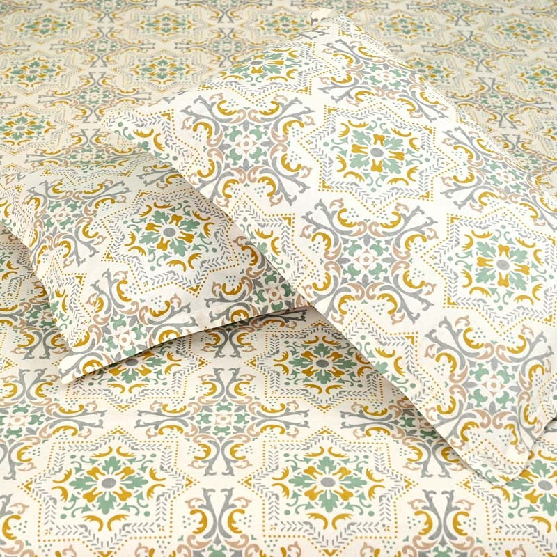 Majestic printed pure cotton king size bedsheet set