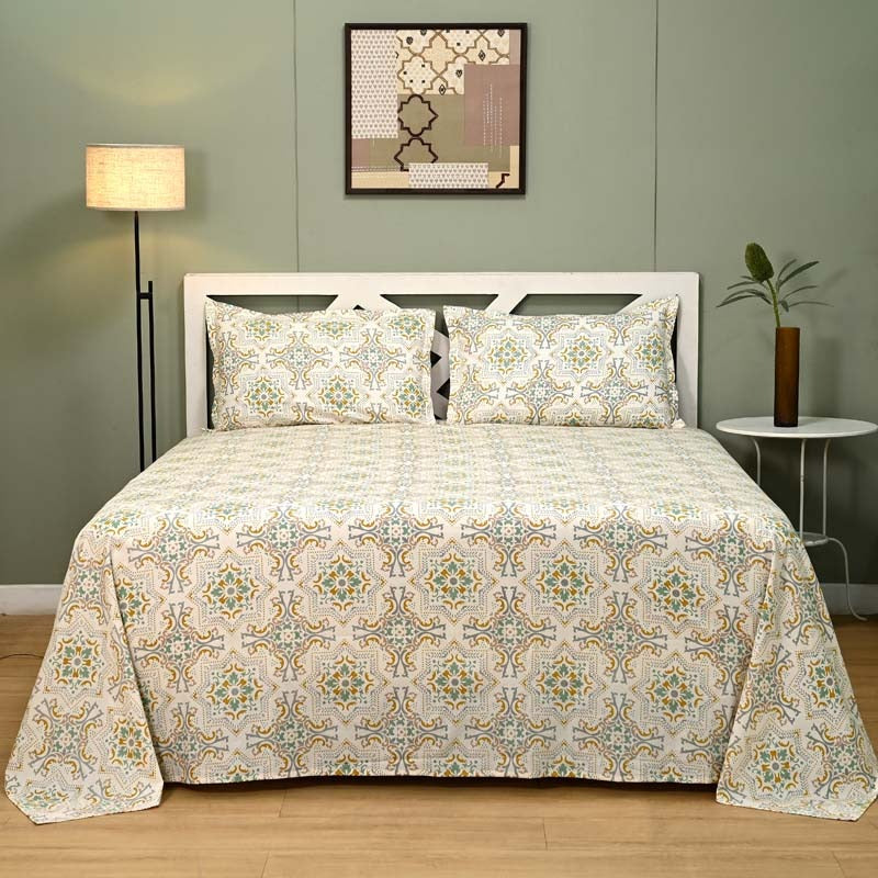 Majestic printed pure cotton king size bedsheet set