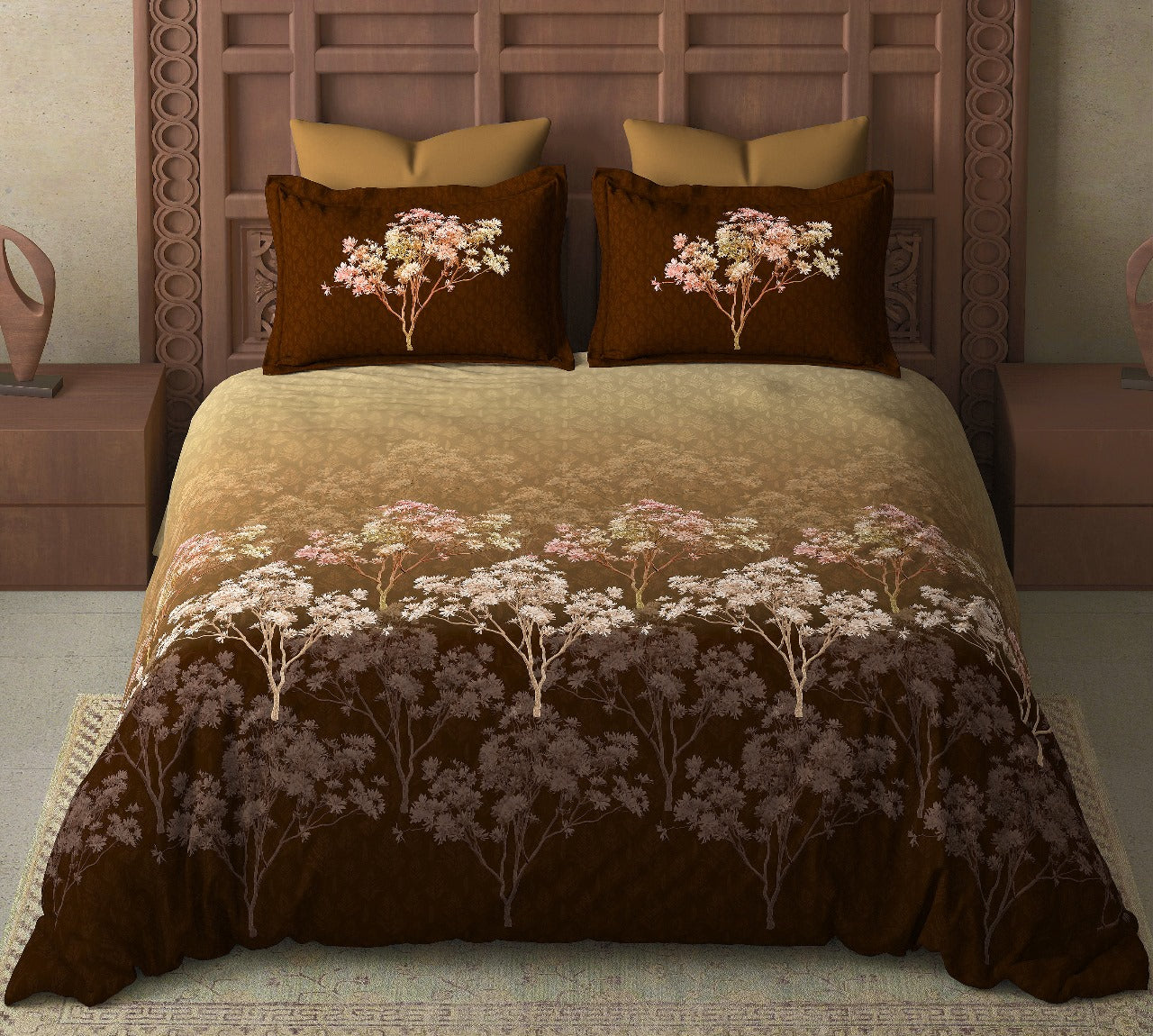 Digital Raga Printed King Size (400 Tc) Pure Cotton Bedsheet