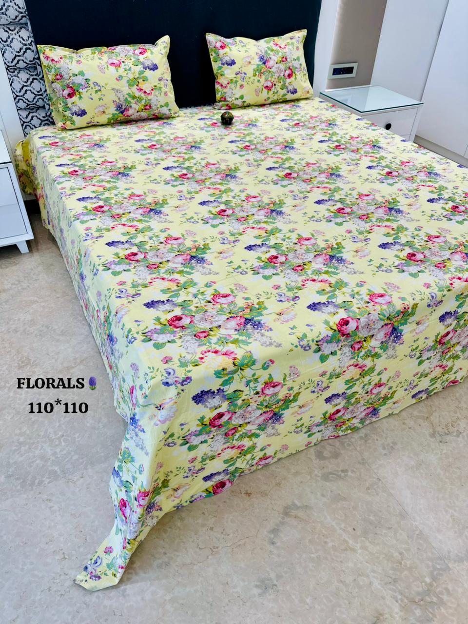 Sitara Handblock Designer Printed Premium Pure Cotton Kingsize Bed Sheets