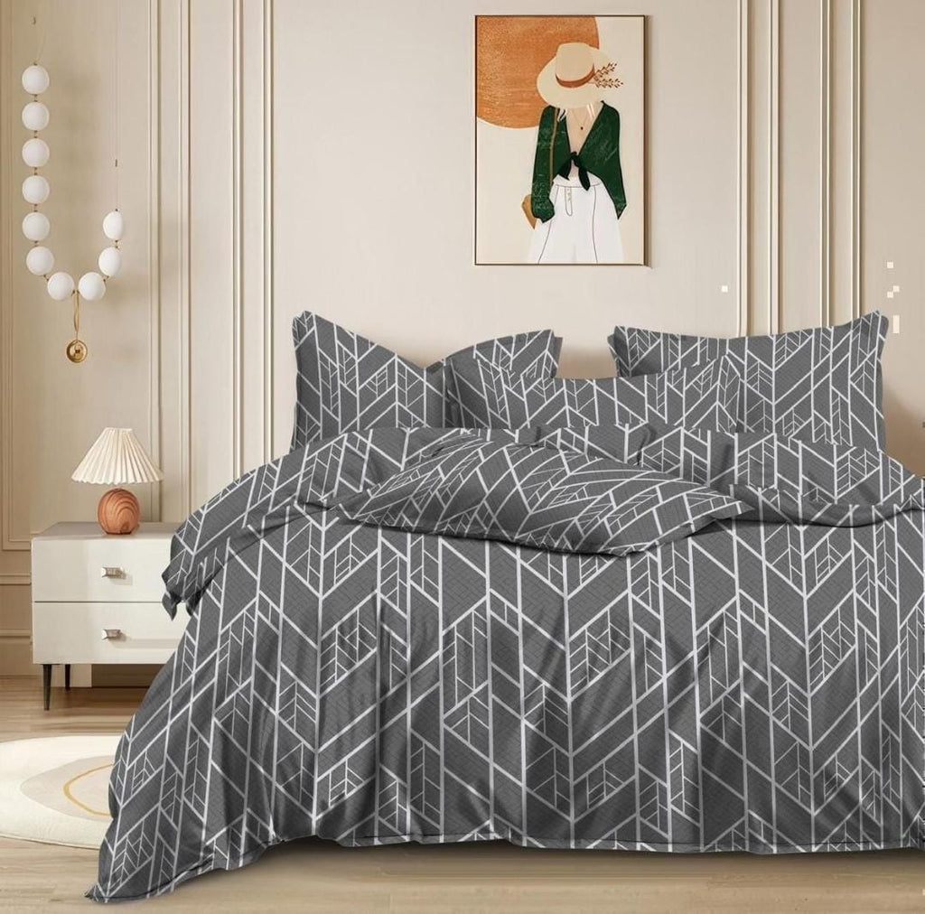 Festive Double Bed Printed 4 Pcs Bedding Set