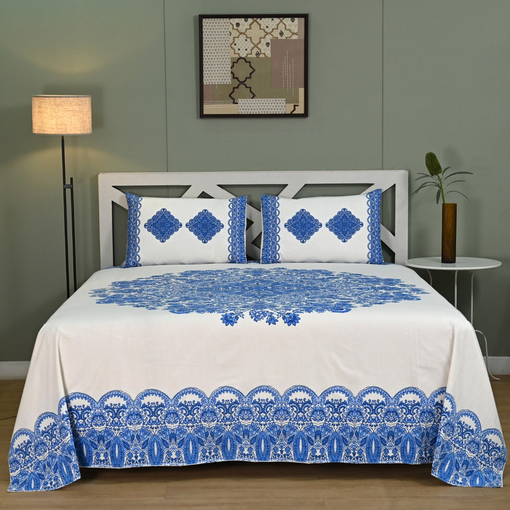 Mughal Utsav Printed Pure Cotton King Size Bedsheet