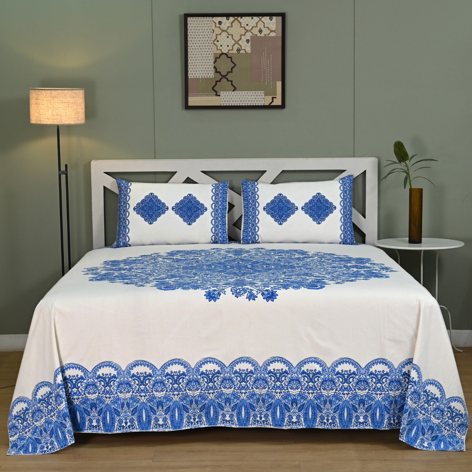 Mughal Utsav Printed Pure Cotton King Size Bedsheet