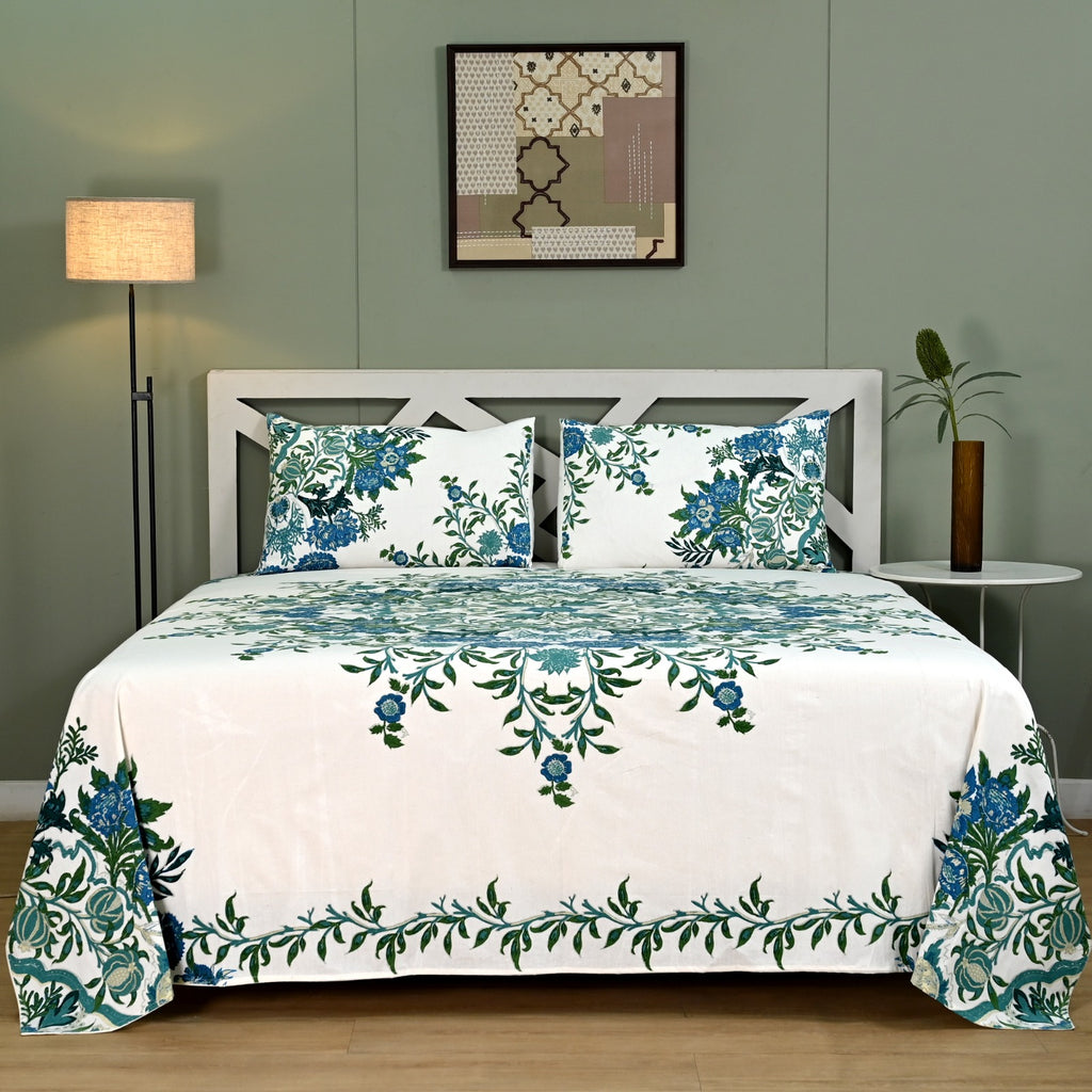 Mughal Utsav Printed Pure Cotton King Size Bedsheet