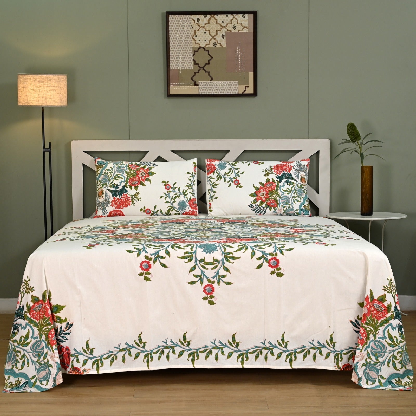 Mughal Utsav Printed Pure Cotton King Size Bedsheet