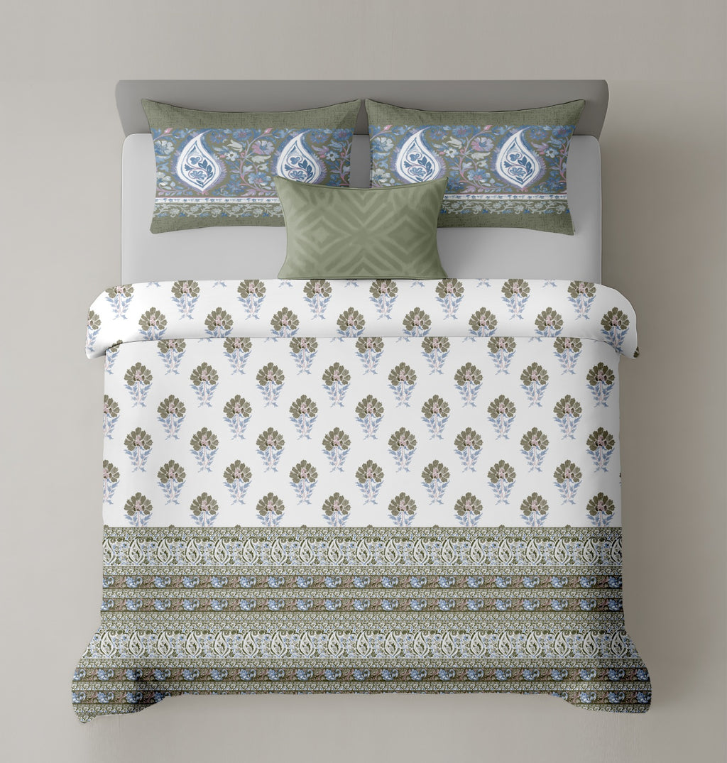 Artistry of india premium pure cotton king size bedsheet set (108*108) inches