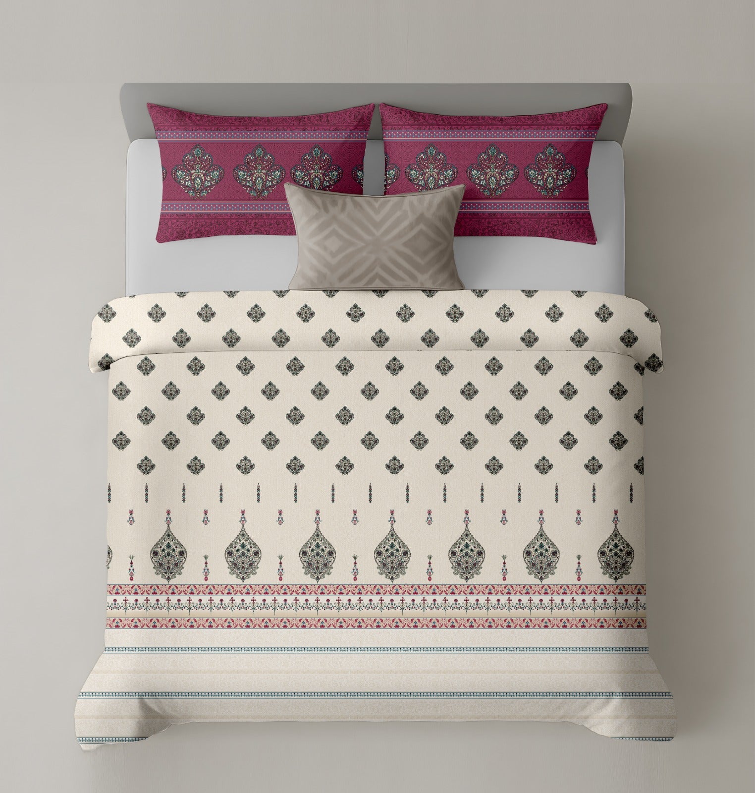 Artistry of india premium pure cotton king size bedsheet set (108*108) inches