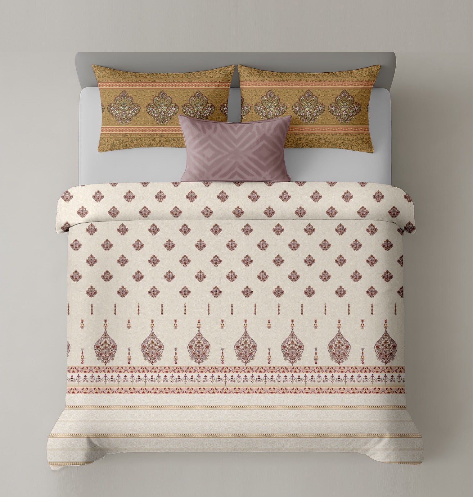 Artistry of india premium pure cotton king size bedsheet set (108*108) inches