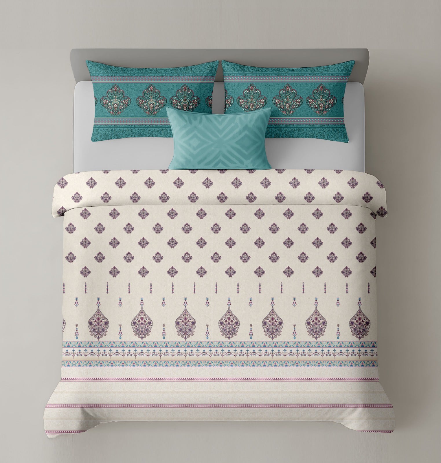 Artistry of india premium pure cotton king size bedsheet set (108*108) inches