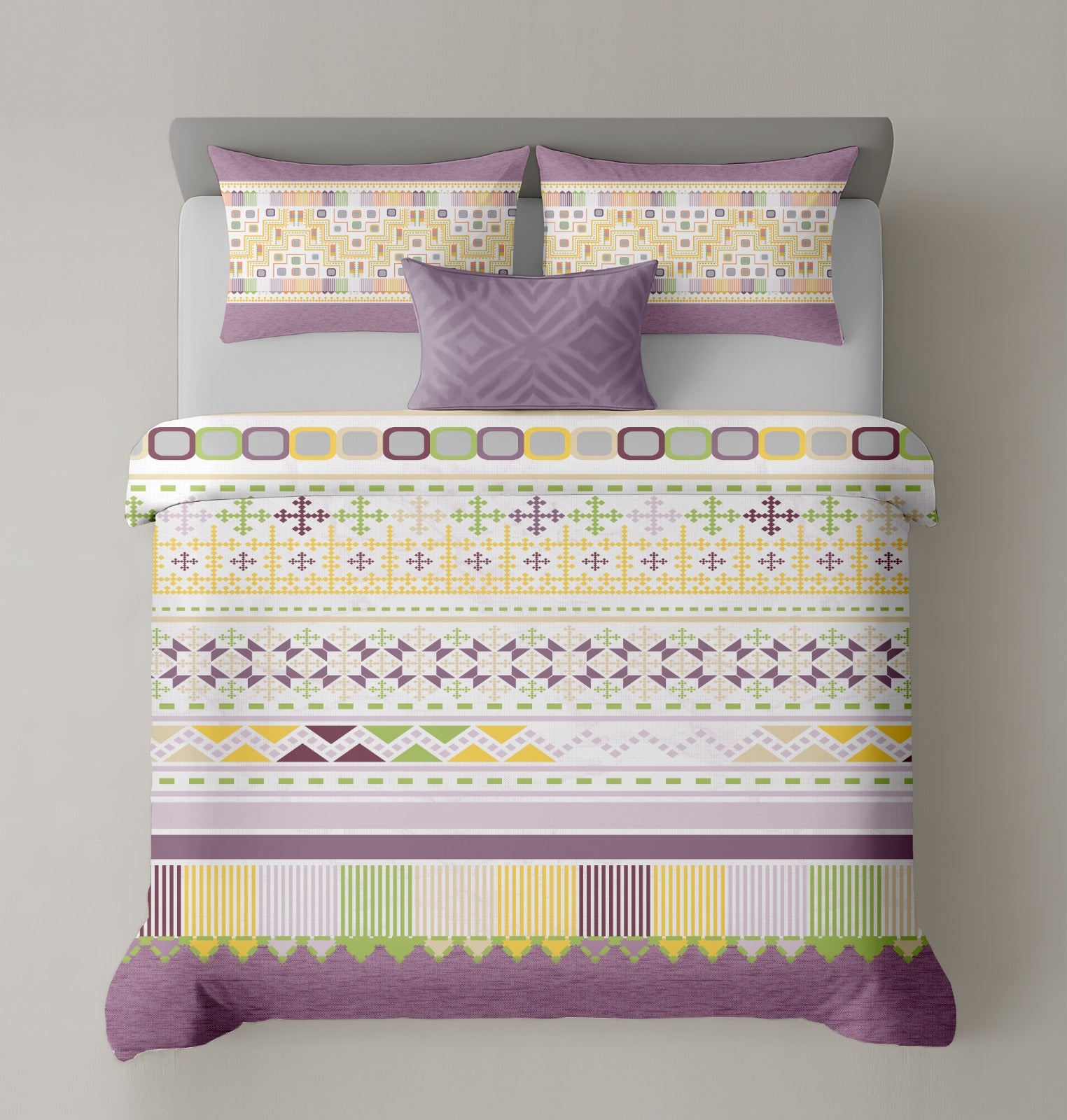 Artistry of india premium pure cotton king size bedsheet set (108*108) inches