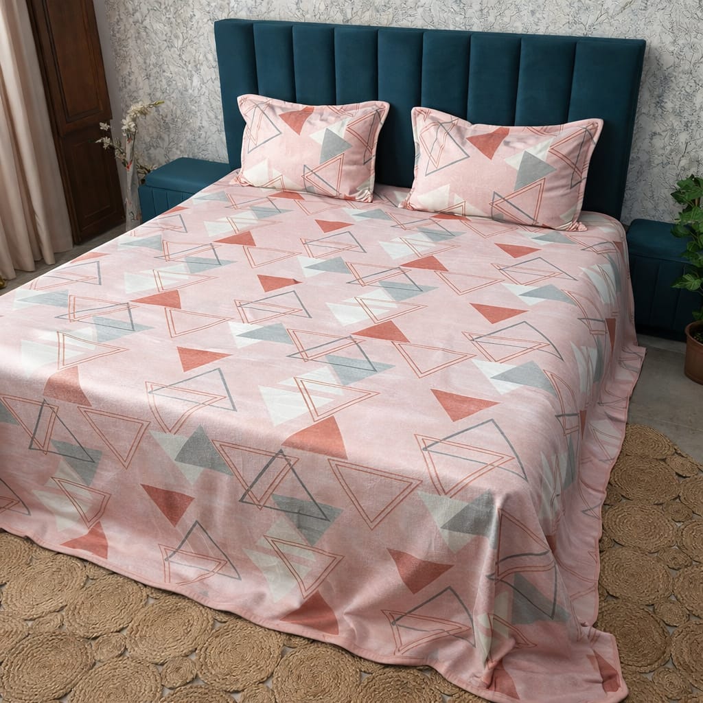 Iris Printed Premium Super King Size Woolen Bedsheet Set