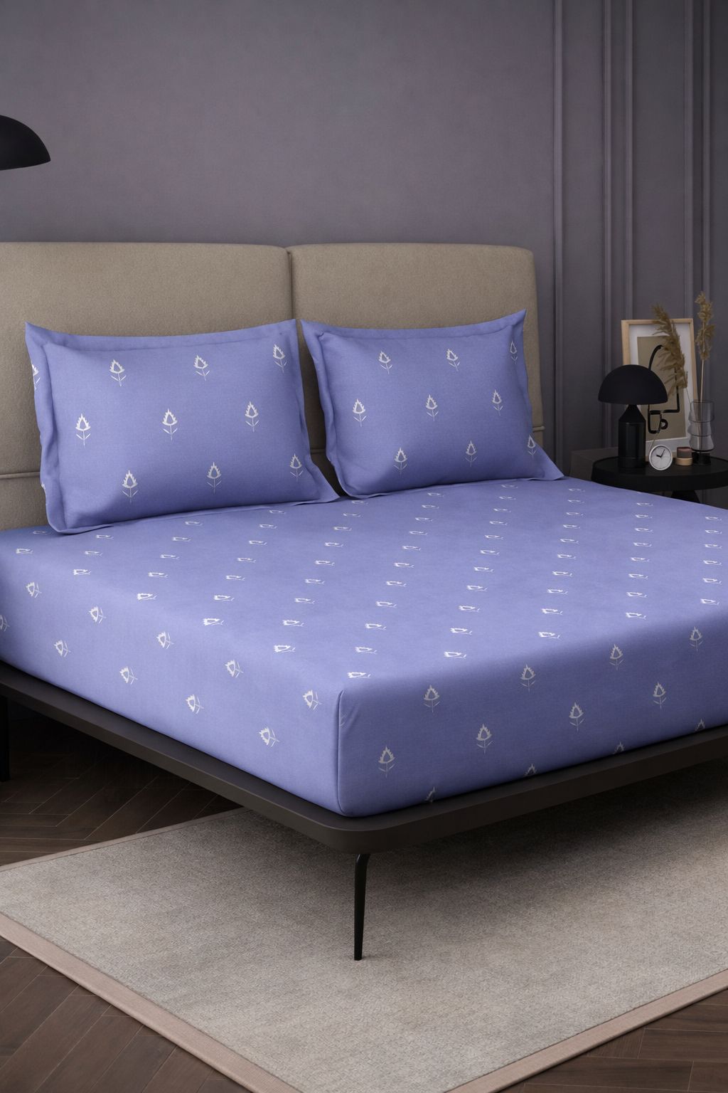 Tiny Bloom pure cotton king size Embroidered bedsheet