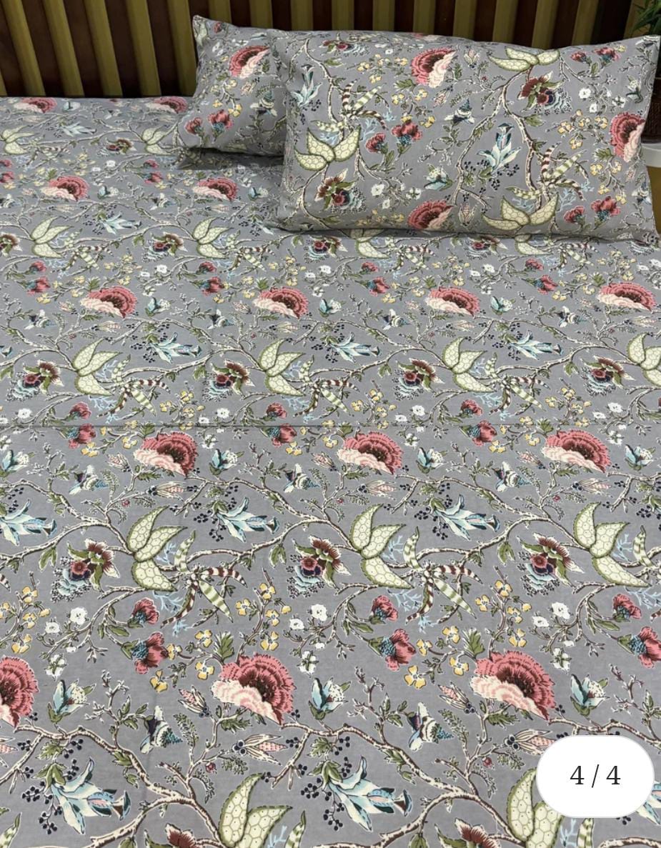 Sadabahar Anokhi Printed Pure Cotton  King Size Bedsheet Set