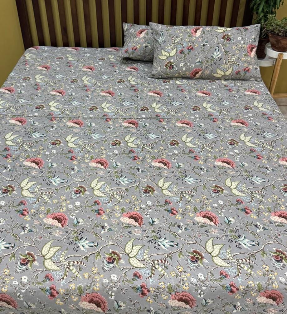 Sadabahar Anokhi Printed Pure Cotton  King Size Bedsheet Set