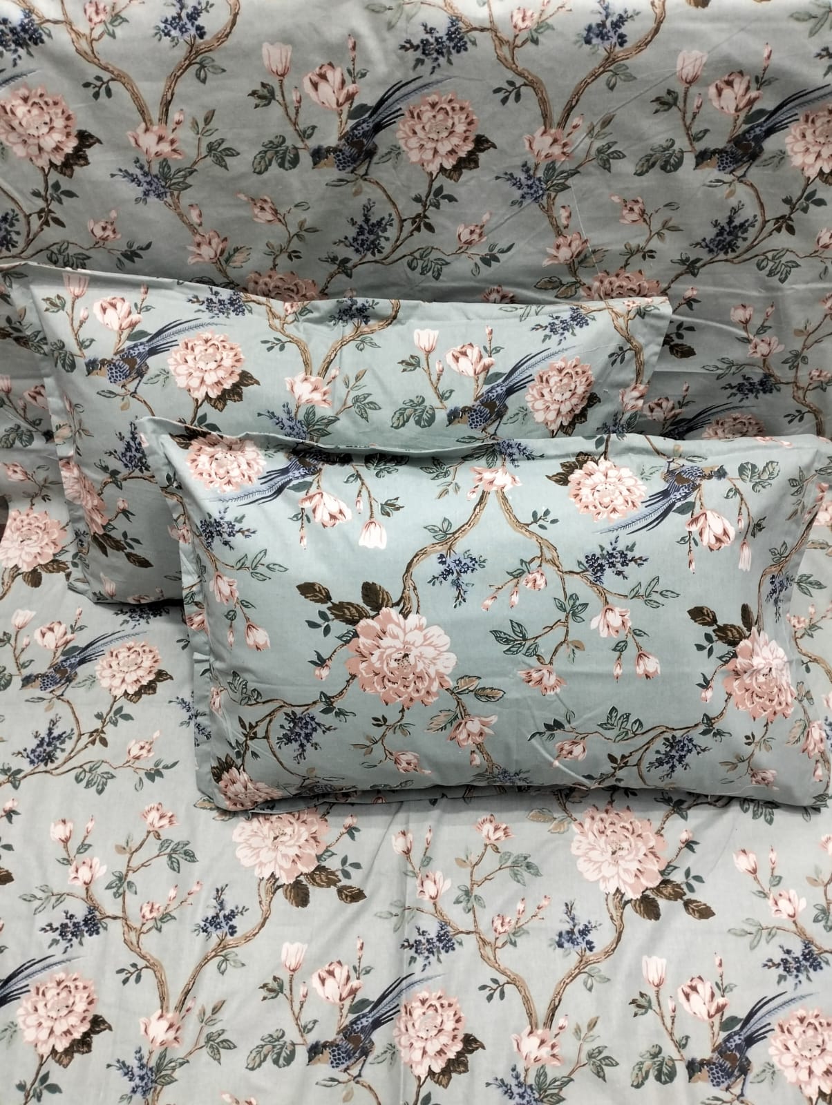 Sadabahar Anokhi Printed Pure Cotton  King Size Bedsheet Set