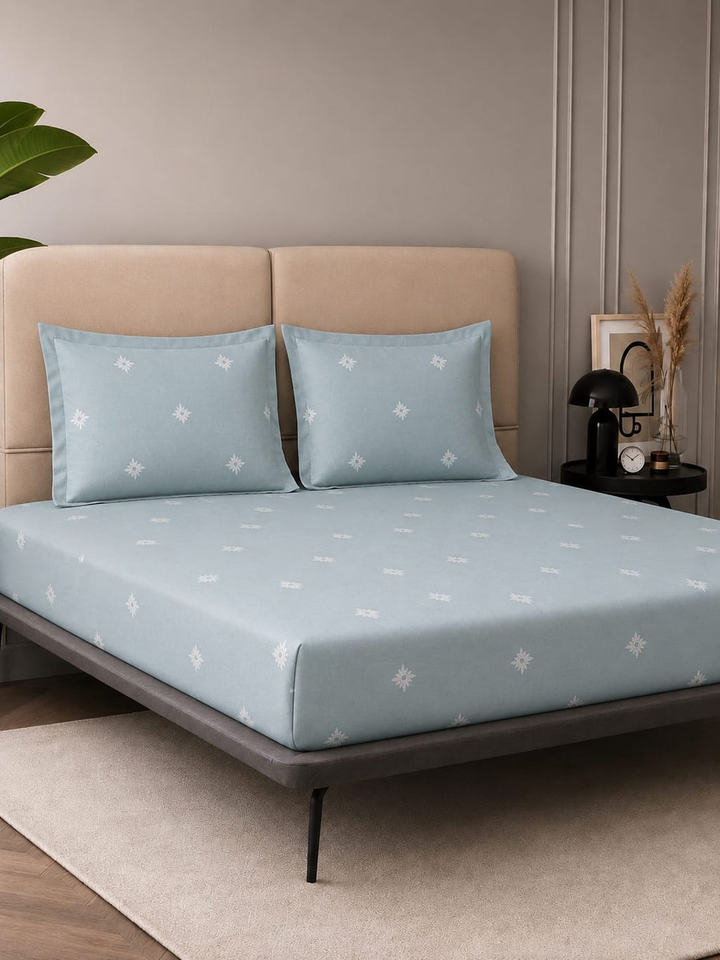 Tiny Bloom pure cotton king size Embroidered bedsheet