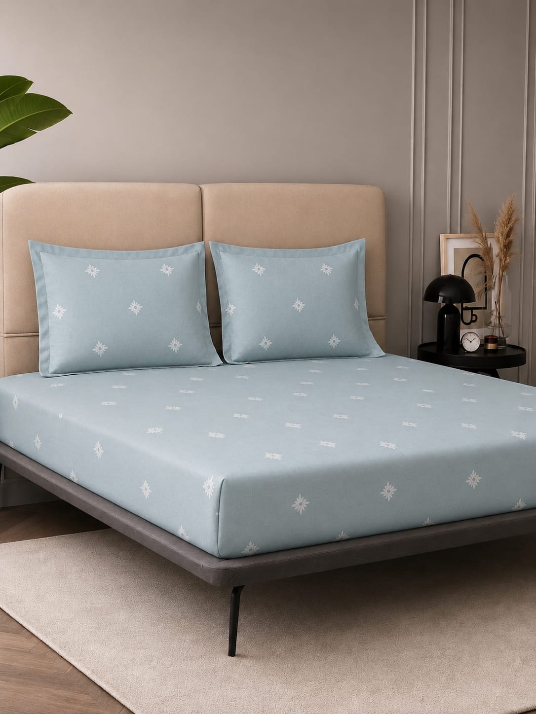 Tiny Bloom pure cotton king size Embroidered bedsheet