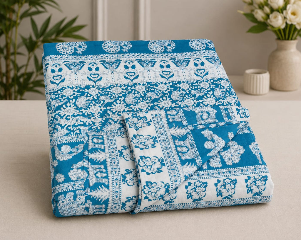 Noor Printed Mul Cotton Double Bed AC Duvet ( Tehar )