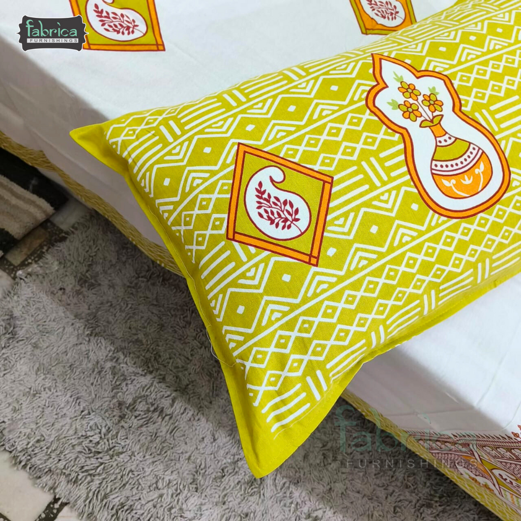 Gulmohar Printed Premium Pure Cotton King size Bed Sheets