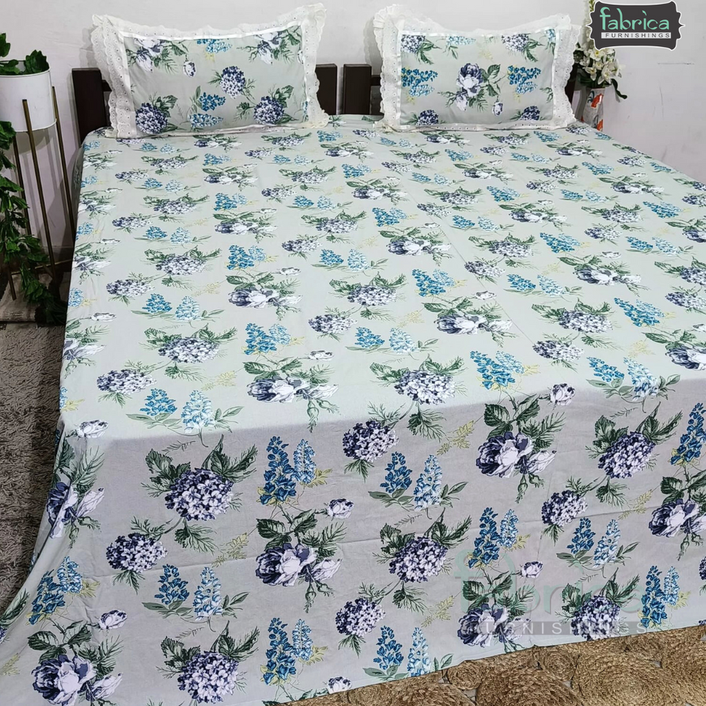 Traditional Anokhi Prints Pure Cotton King Size Lacework  Bedsheet