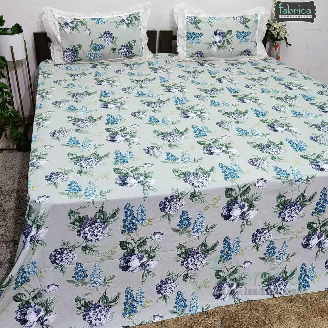 Traditional Anokhi Prints Pure Cotton King Size Lacework  Bedsheet
