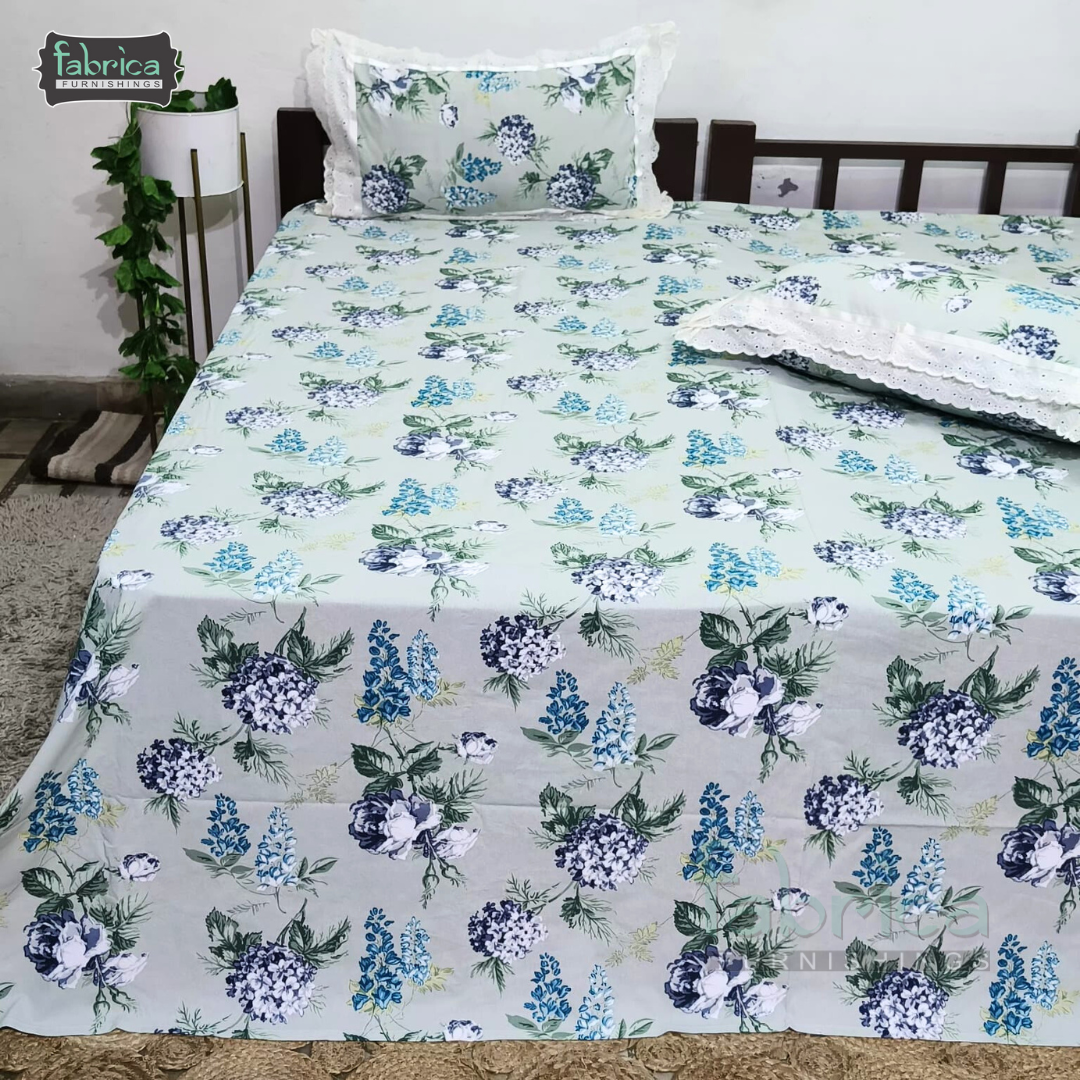 Traditional Anokhi Prints Pure Cotton King Size Lacework  Bedsheet