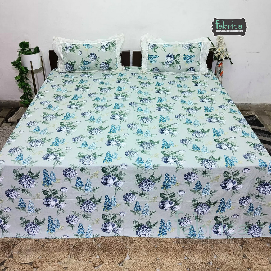 Traditional Anokhi Prints Pure Cotton King Size Lacework  Bedsheet