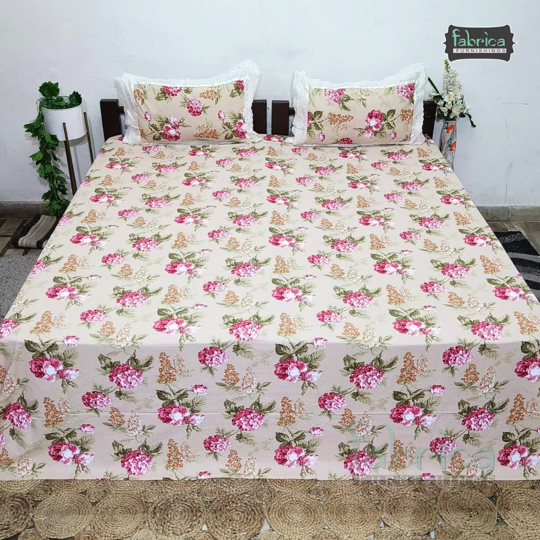 Traditional Anokhi Prints Pure Cotton King Size Lacework  Bedsheet