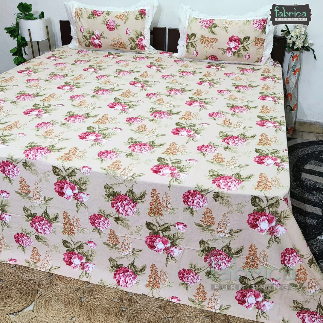 Traditional Anokhi Prints Pure Cotton King Size Lacework  Bedsheet