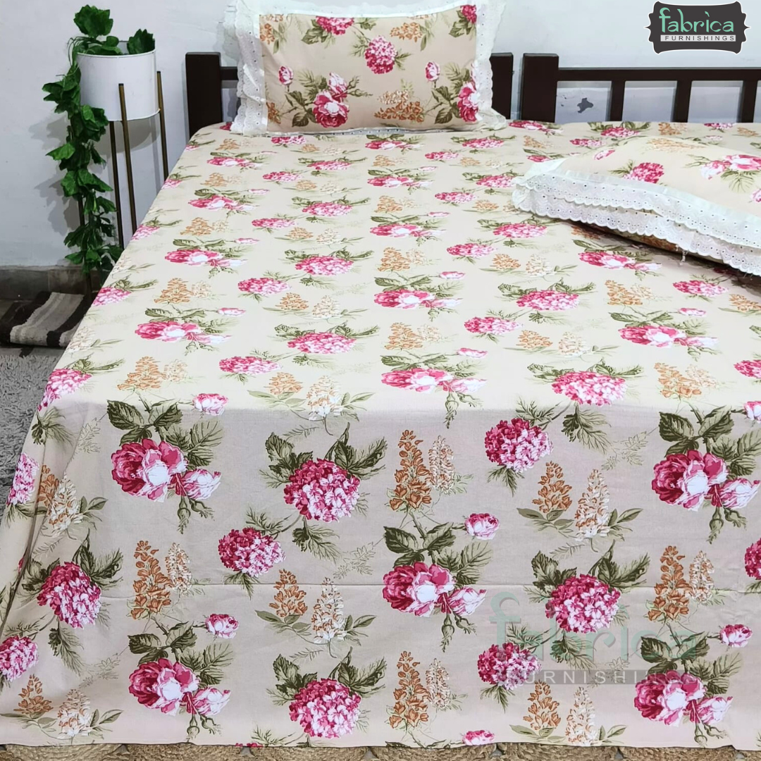 Traditional Anokhi Prints Pure Cotton King Size Lacework  Bedsheet