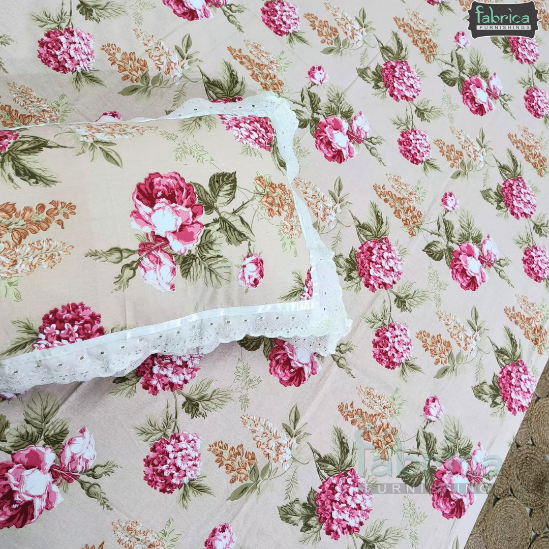 Traditional Anokhi Prints Pure Cotton King Size Lacework  Bedsheet