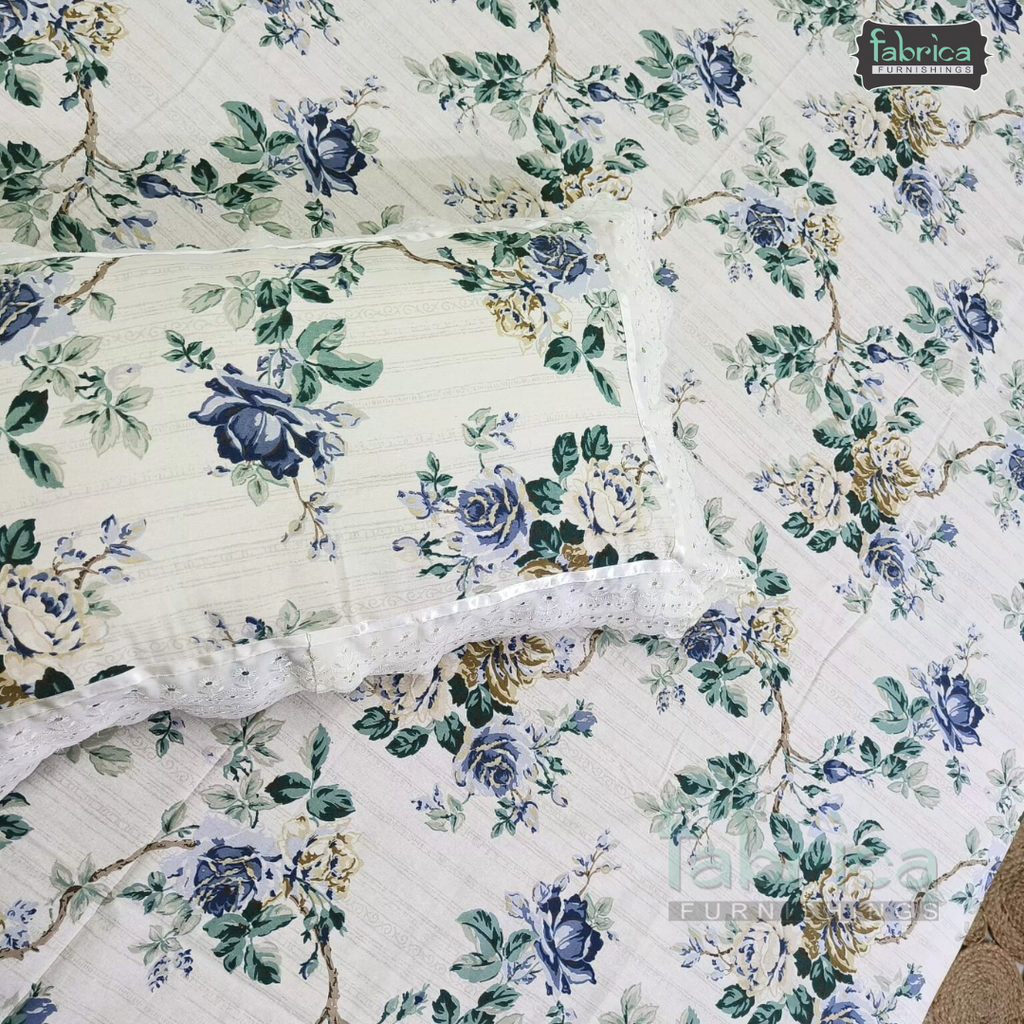 Traditional Anokhi Prints Pure Cotton King Size Lacework  Bedsheet