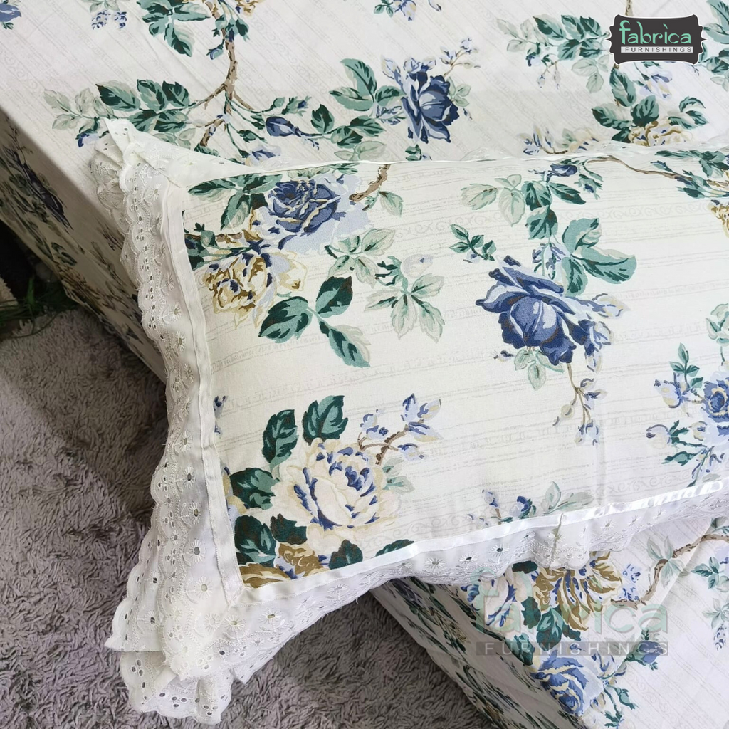 Traditional Anokhi Prints Pure Cotton King Size Lacework  Bedsheet
