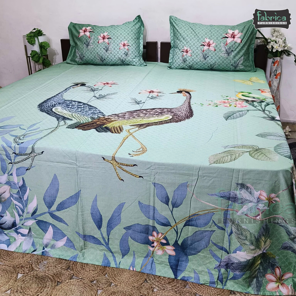 Digital Raga Printed King Size Pure Cotton Bedsheet (400 Tc)