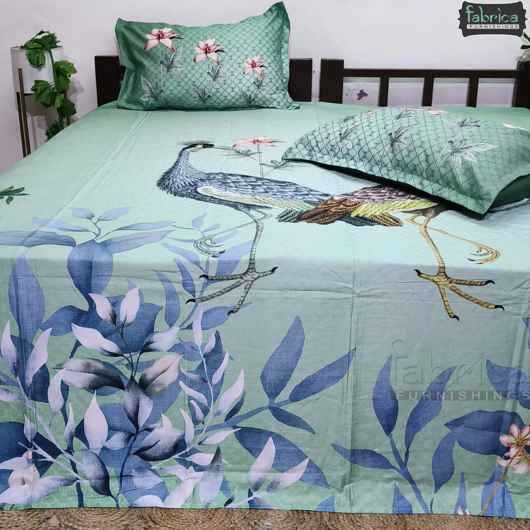 Digital Raga Printed King Size Pure Cotton Bedsheet (400 Tc)