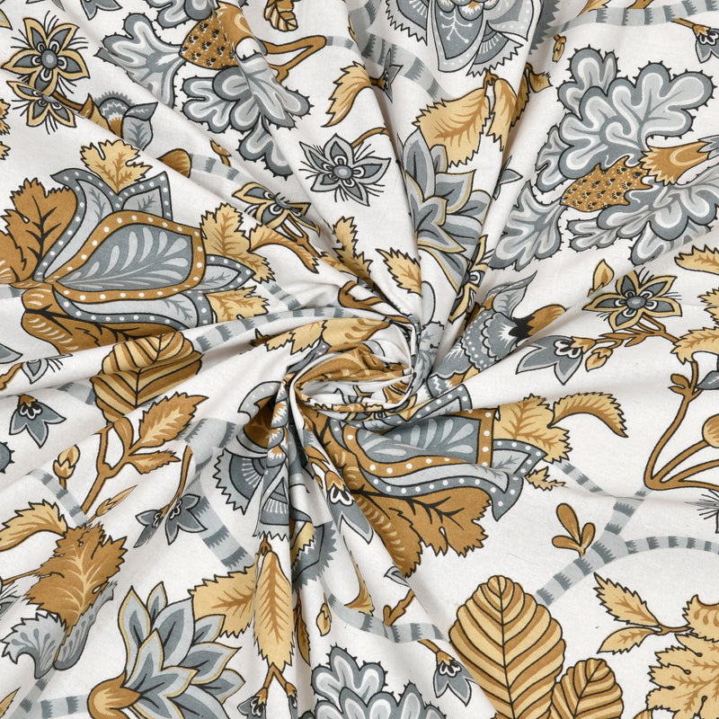 Fabby Decor Designer Kingsize Printed Pure Cotton Bedsheet