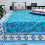 Lehariya Printed Double Bed Pure Cotton Bedsheet