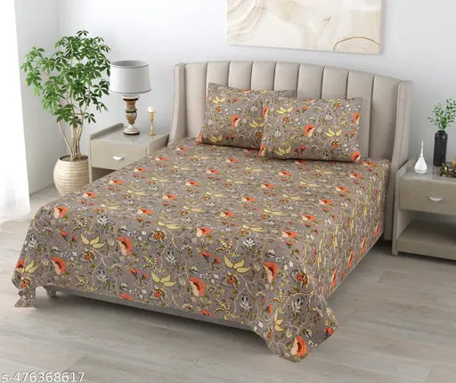 Sadabahar Anokhi Printed Pure Cotton  King Size Bedsheet Sett