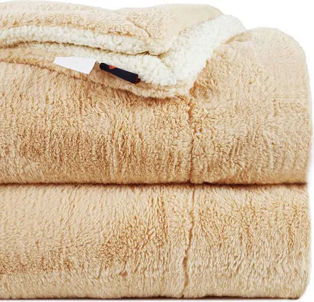 Cloudsoft Sherpa Double Bed Solid Color Blanket only