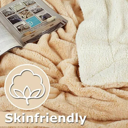 Cloudsoft Sherpa Double Bed Solid Color Blanket only