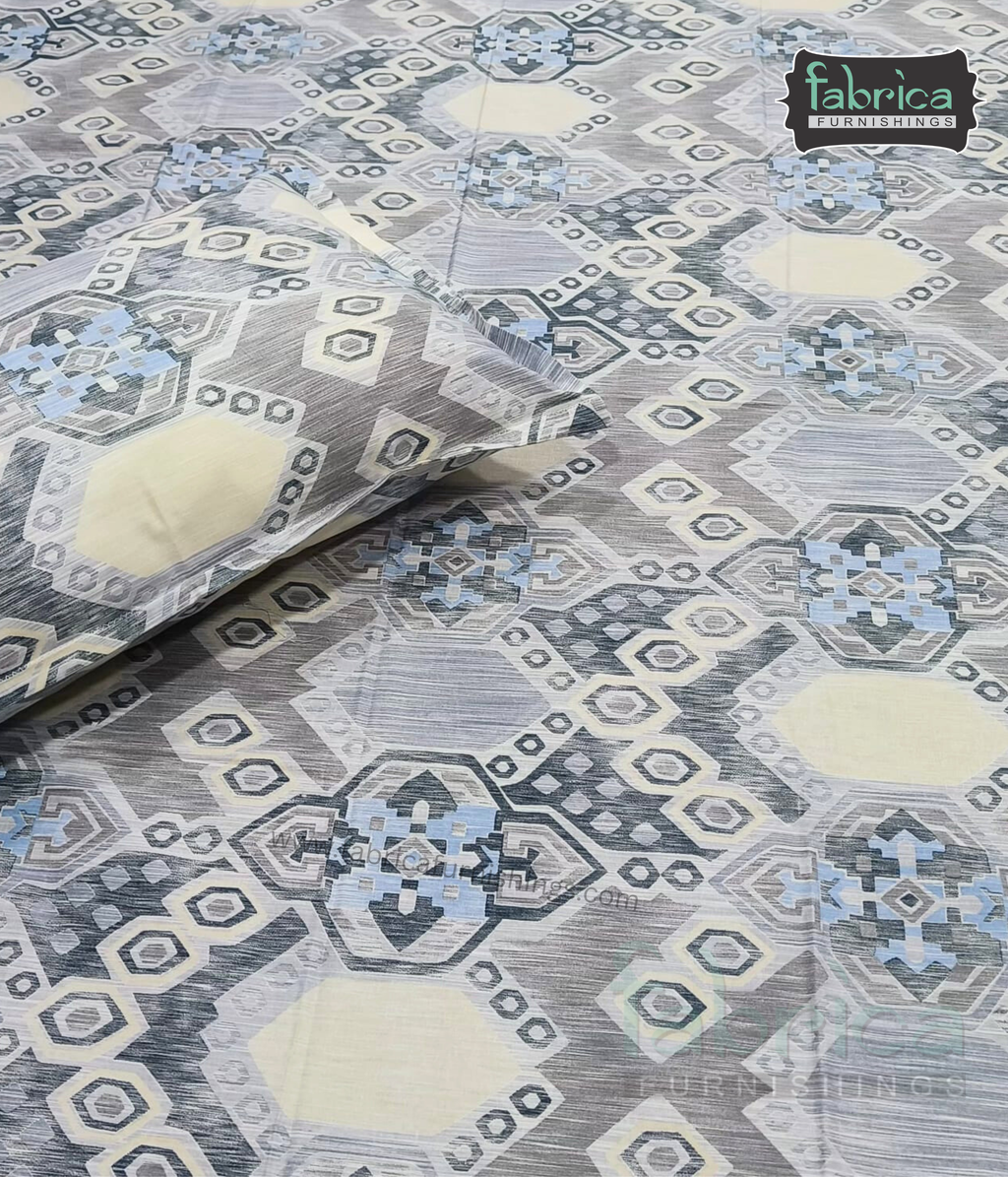 Petal Paradise Queen Size Pure Cotton Printed Bedsheet