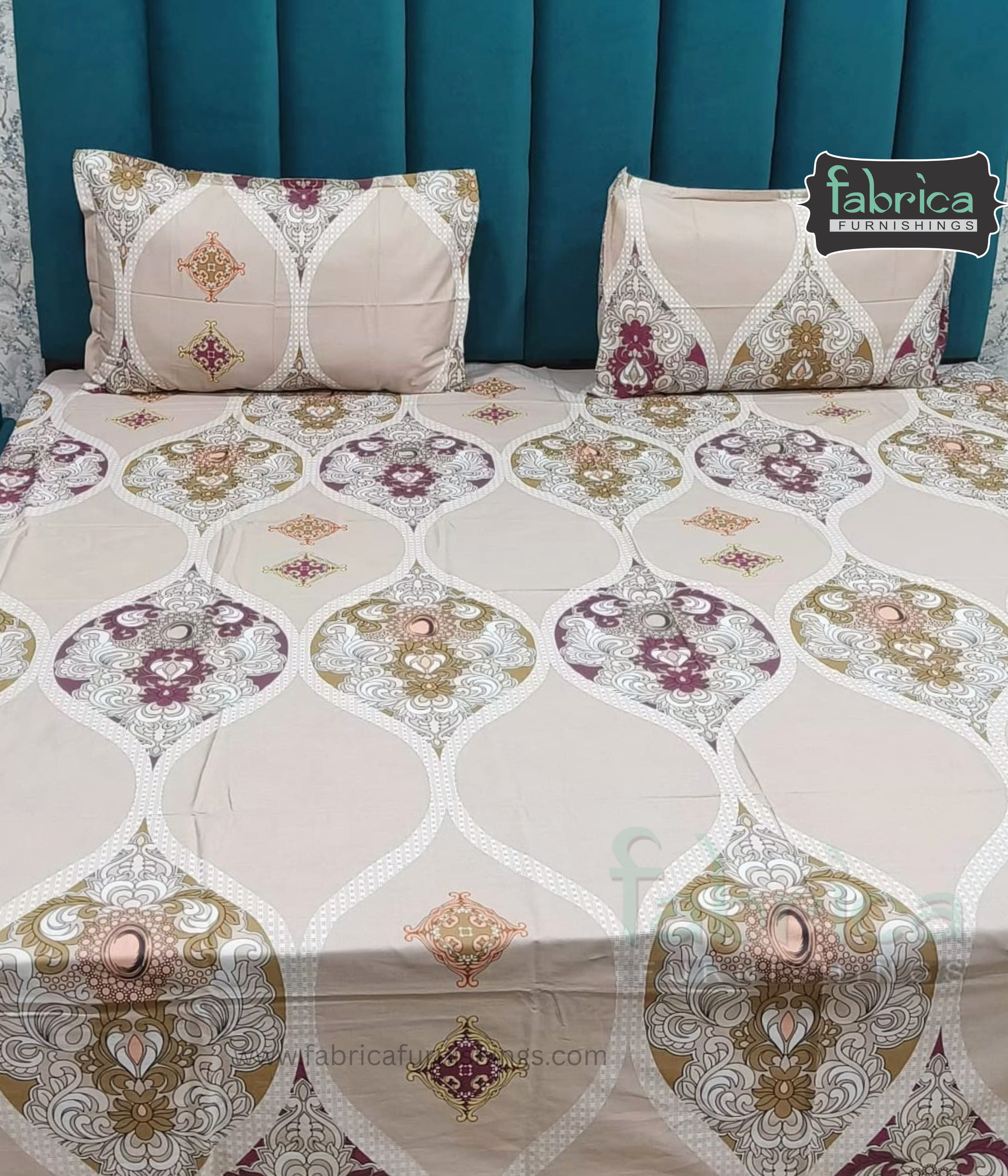 Petal Paradise Queen Size Pure Cotton Printed Bedsheet