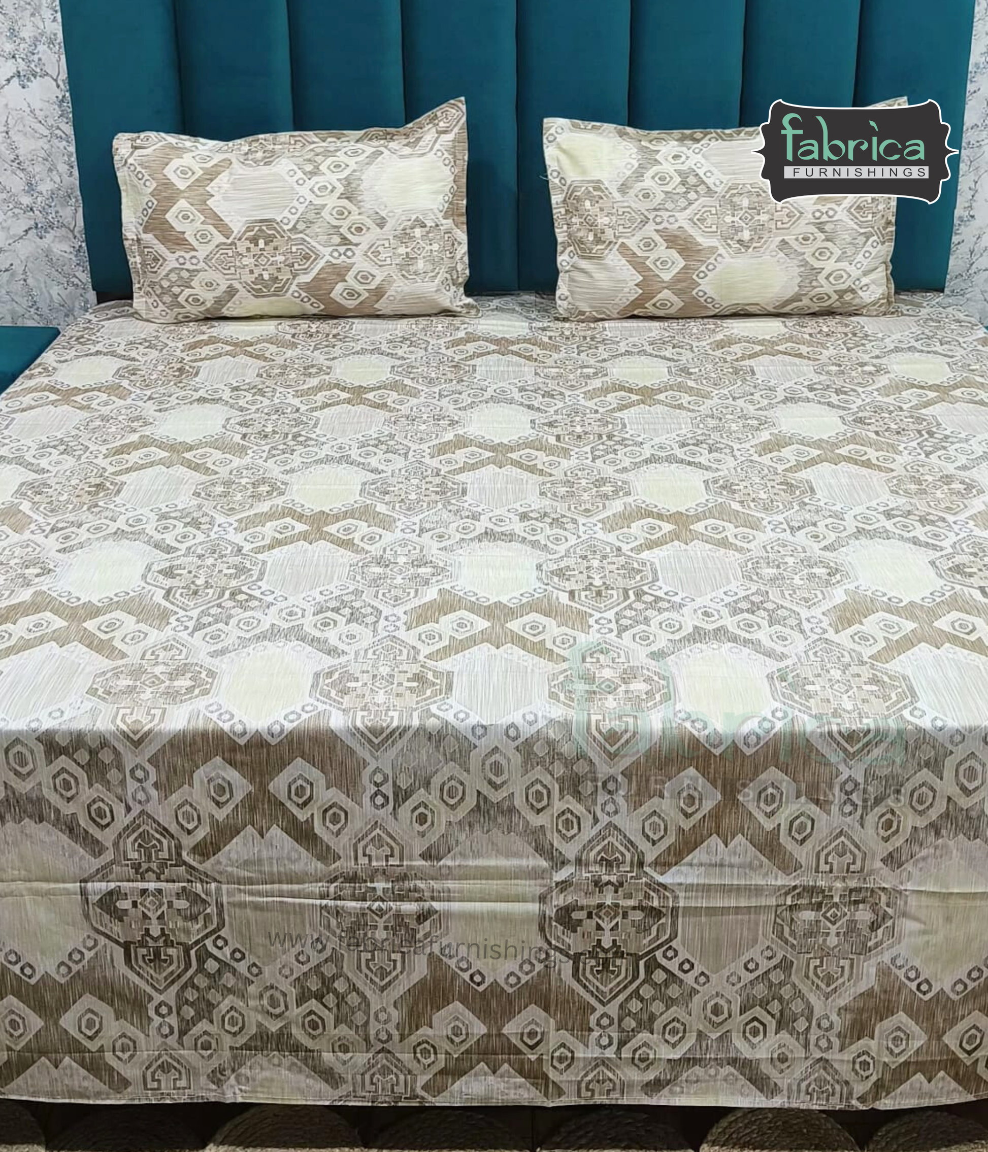 Petal Paradise Queen Size Pure Cotton Printed Bedsheet