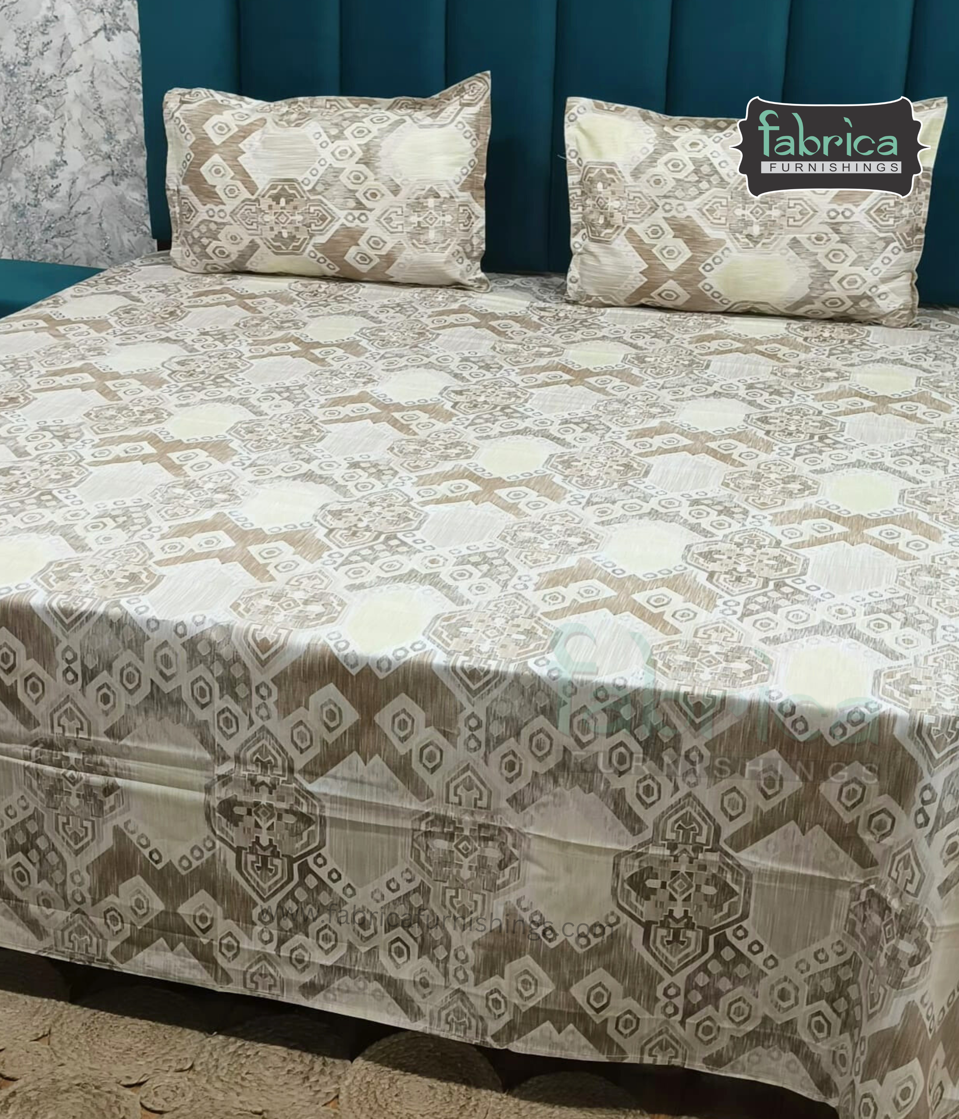 Petal Paradise Queen Size Pure Cotton Printed Bedsheet