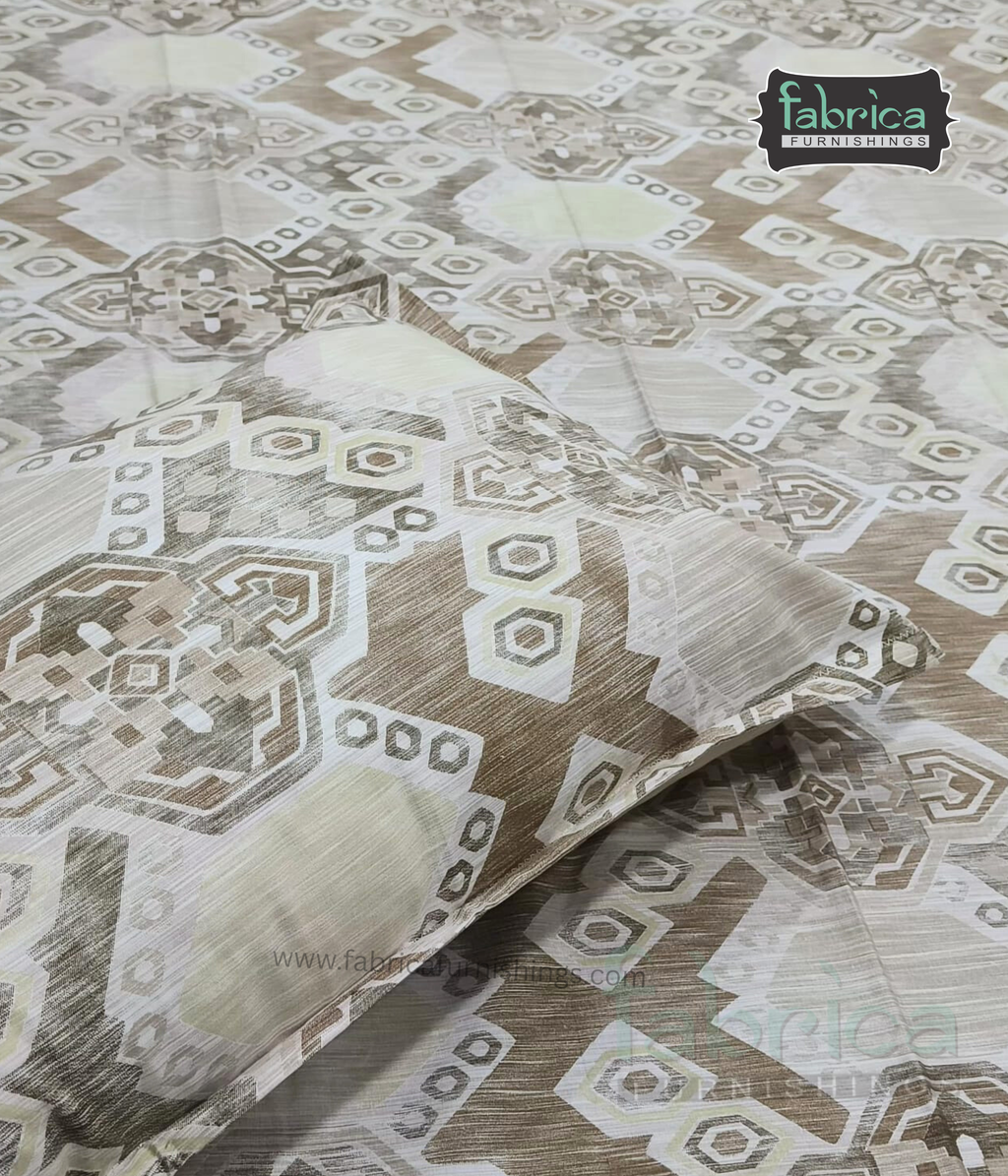 Petal Paradise Queen Size Pure Cotton Printed Bedsheet