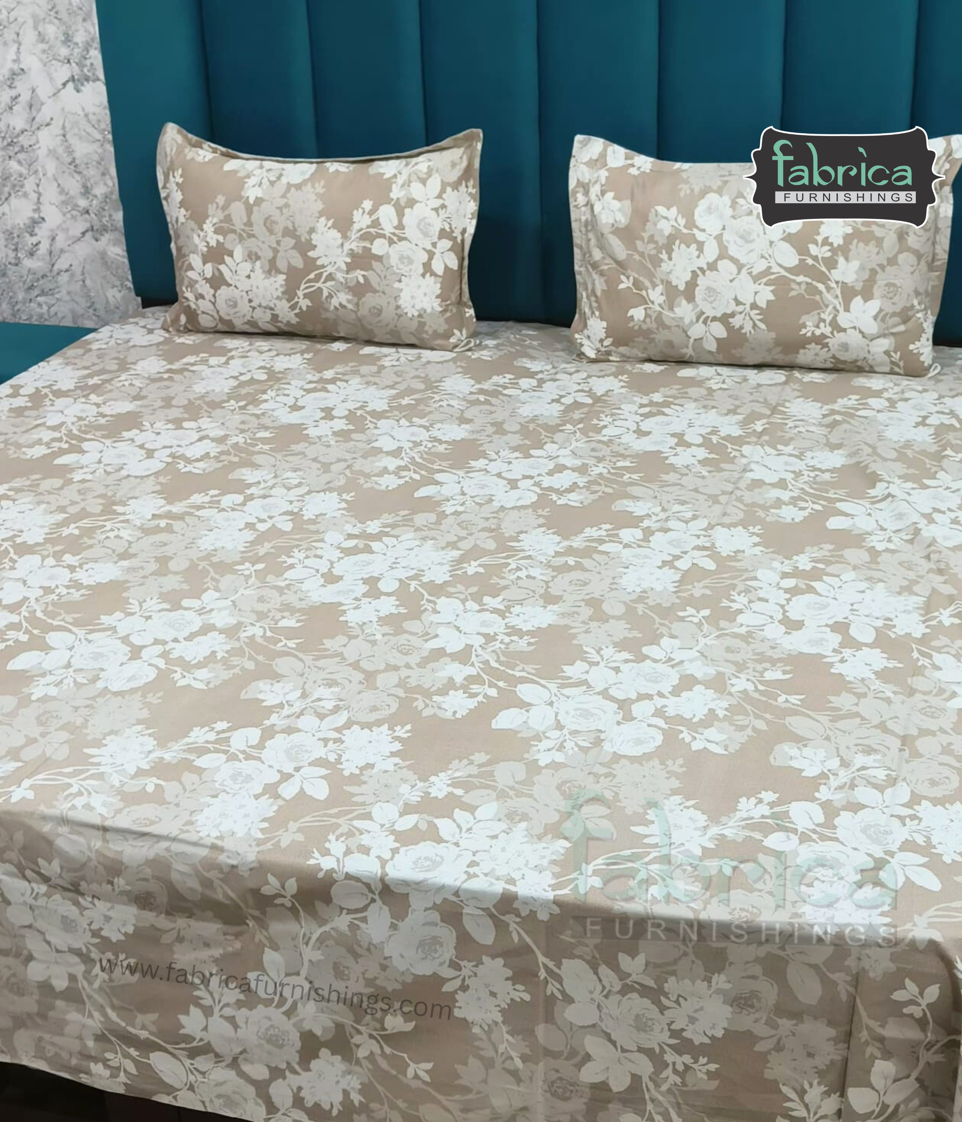 Petal Paradise Queen Size Pure Cotton Printed Bedsheet