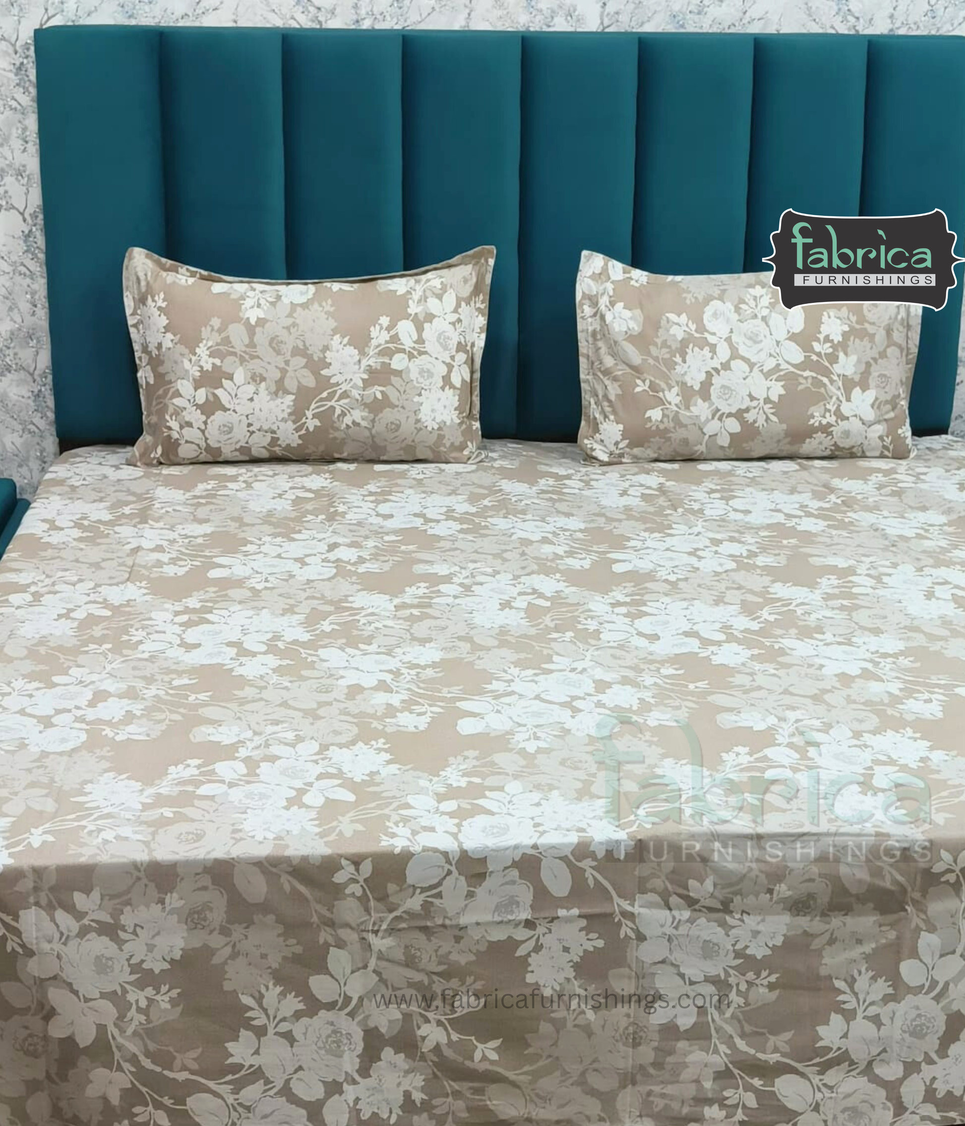 Petal Paradise Queen Size Pure Cotton Printed Bedsheet